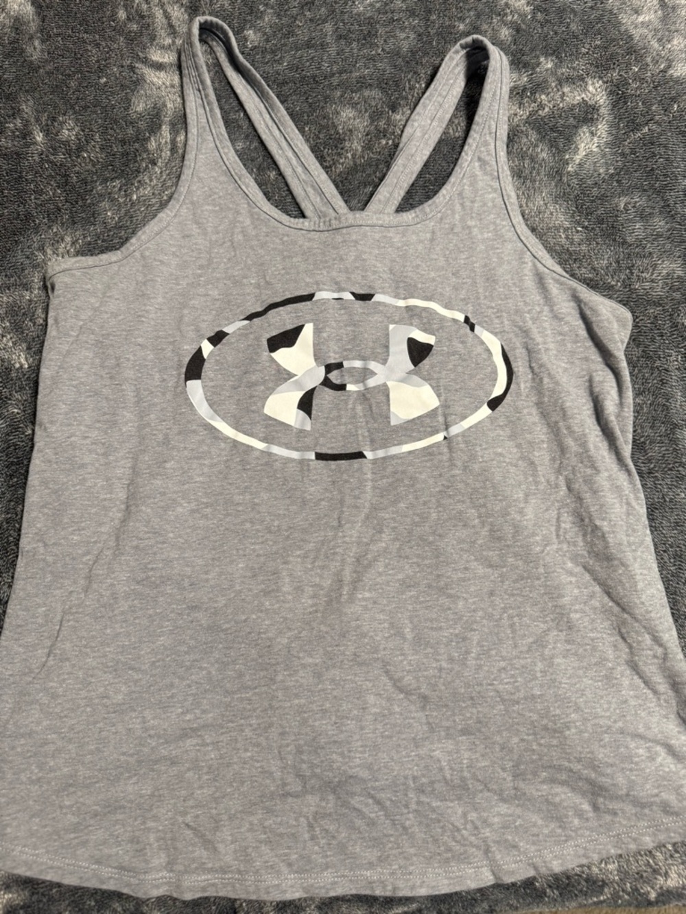 Under Armour Gray Racerback Tank with Camo Logo